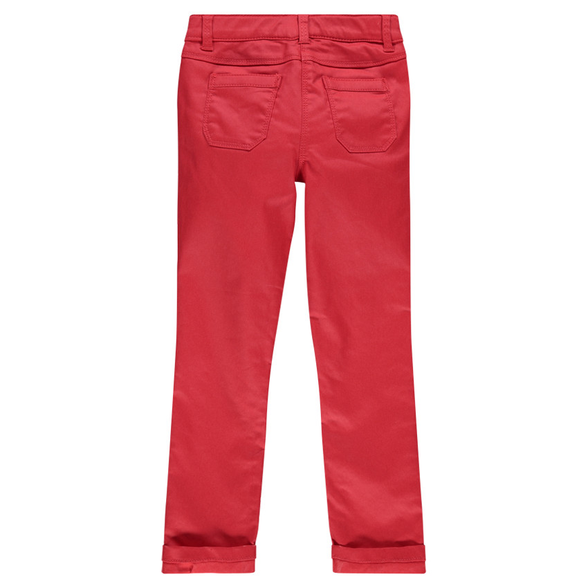 Pantalon slim rouge enduit  