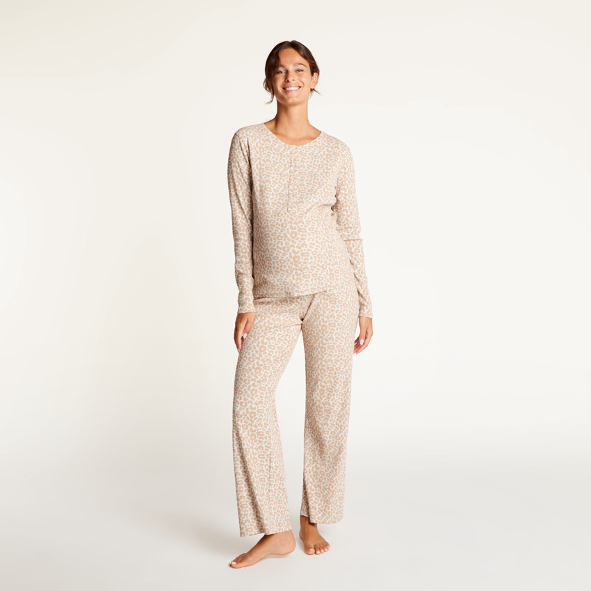 Ensemble pyjama maternité motif léopard 