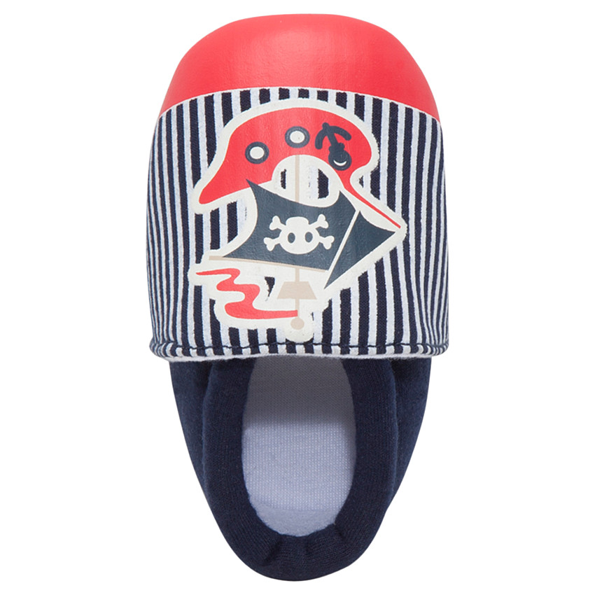 Chaussures souples avec rayures et ourson pirate printé 