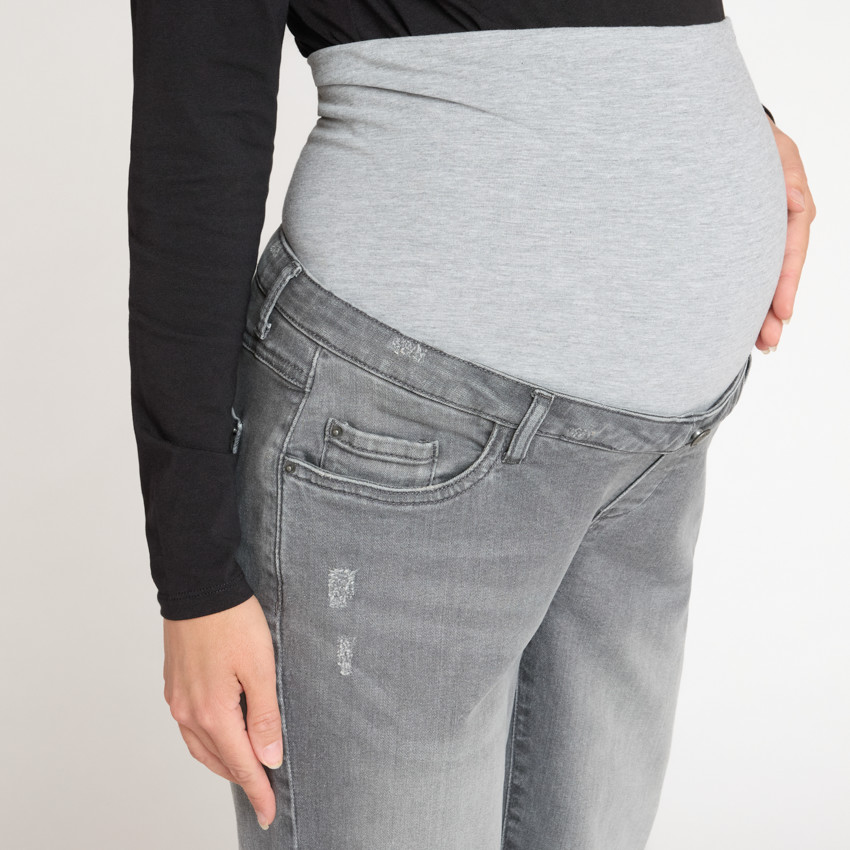 Jean droit de grossesse avec bandeau haut 