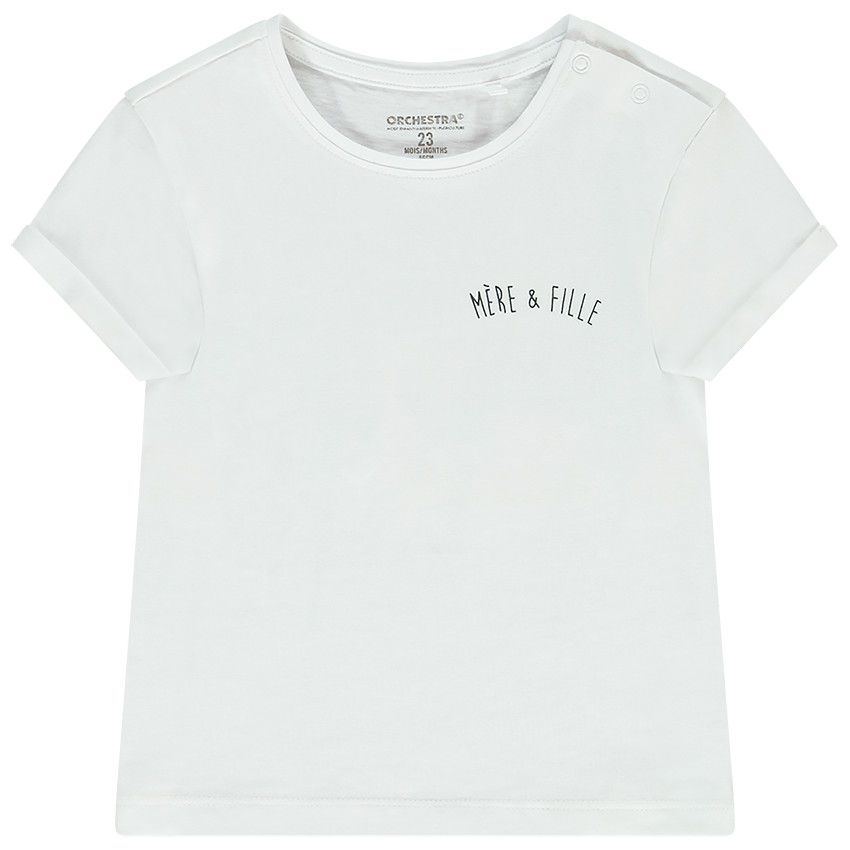 T-shirt manche courtes blanc avec print Mère & Fille pour bébé fille 
