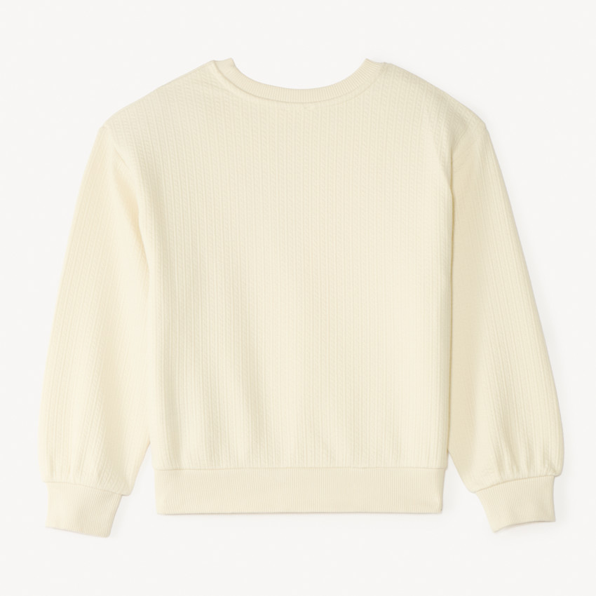 Sweat oversize en maille texturée avec broderie et sequins pour fille  