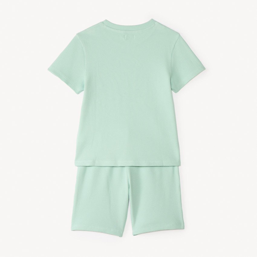 Ensemble court en nid d'abeille 2 pièces t-shirt + bermuda pour garçon  