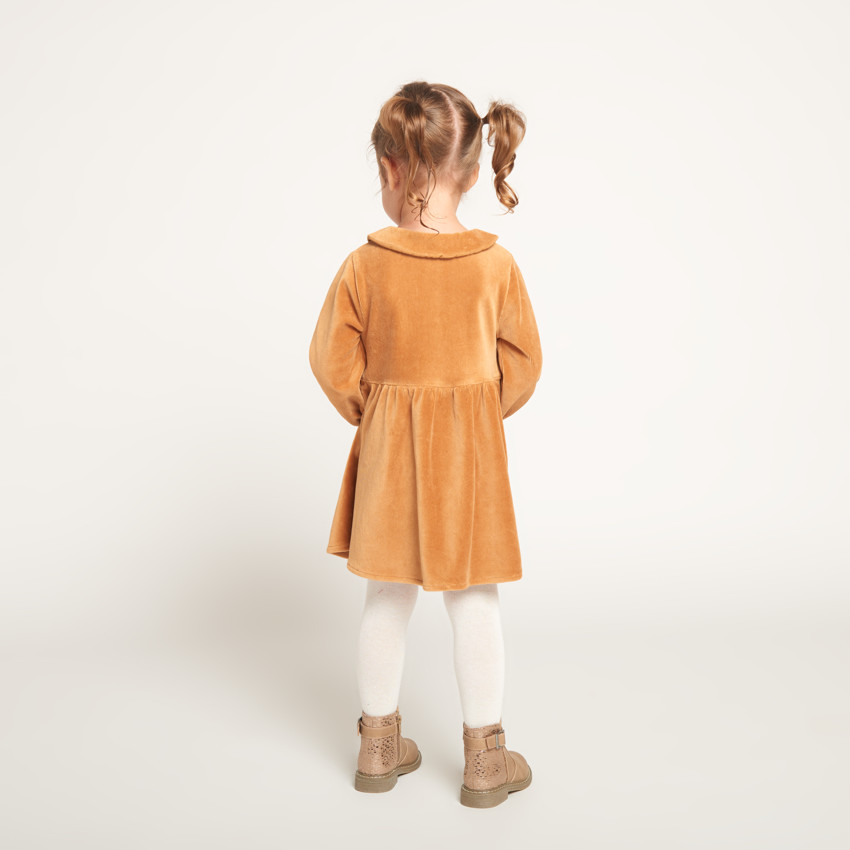 Robe brodée en velours côtelé pour bébé fille 