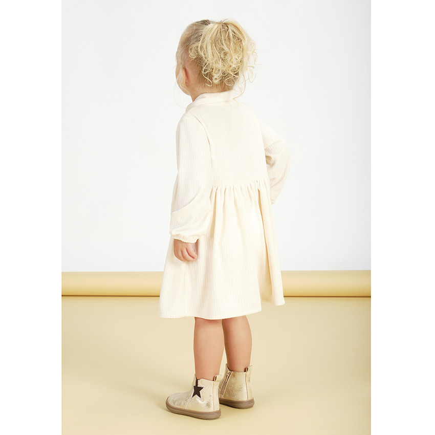 Robe en velours côtelé manches longues pour bébé fille 