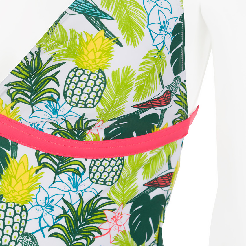 Maillot de bain de grossesse 1 pièce motif végétal 