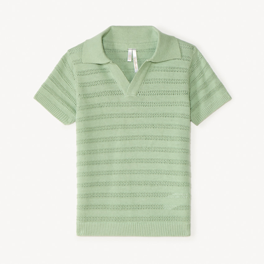 Polo manches courtes tricot fantaisie ajouré pour bébé garçon 