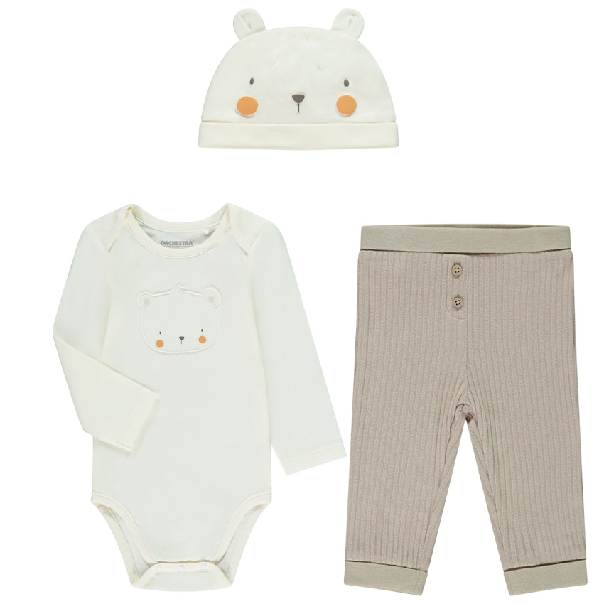Ensemble ludique 3 pieces motif ourson pour bebe Orchestra