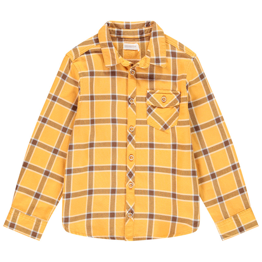 Chemise manches longues en flanelle à carreaux pour enfant garçon 