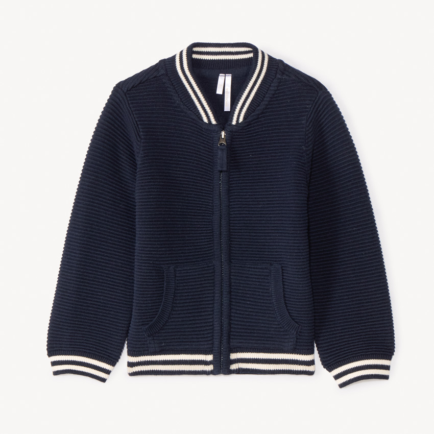 Gilet teddy en tricot fantaisie uni pour bébé garçon 