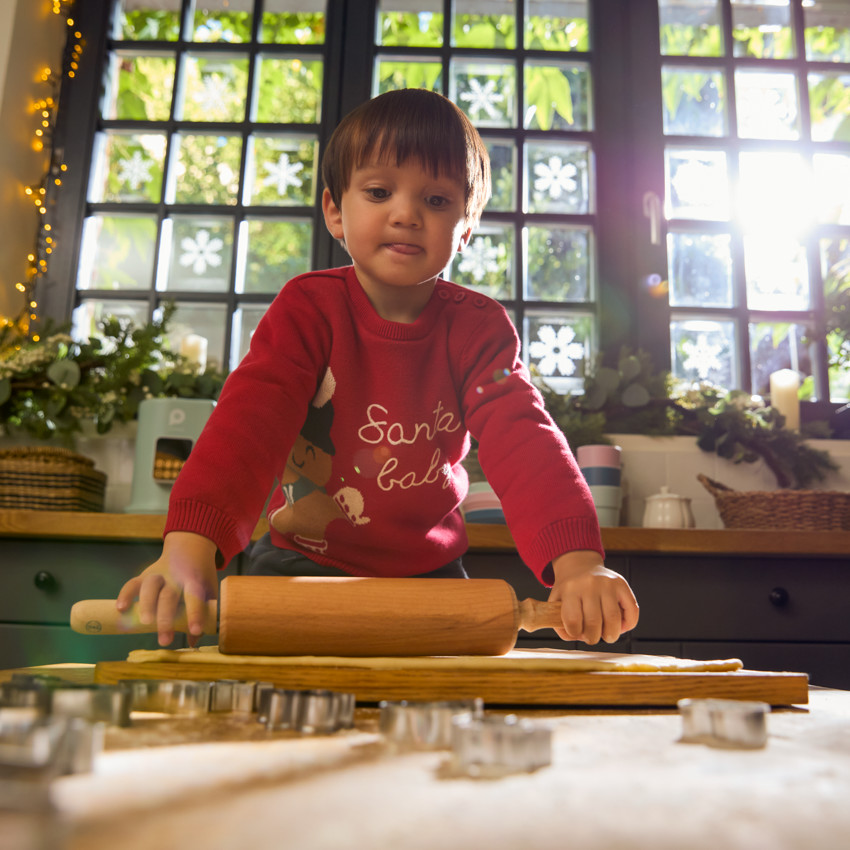Pull de Noël en tricot doublé sherpa pour bébé garçon