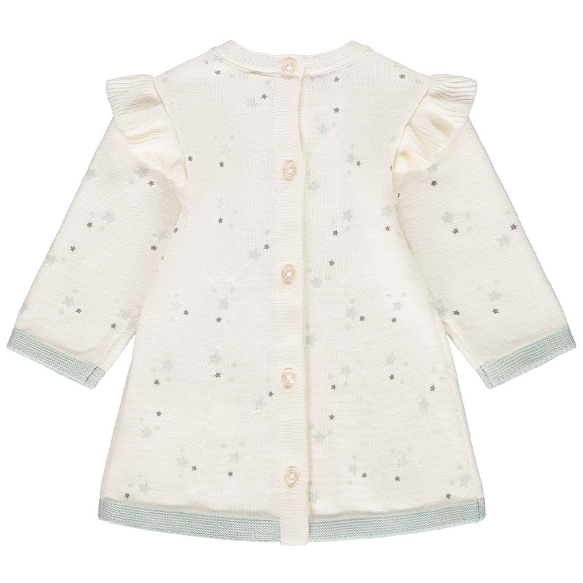 Robe en tricot à manches longues imprimé étoiles pour bébé fille 