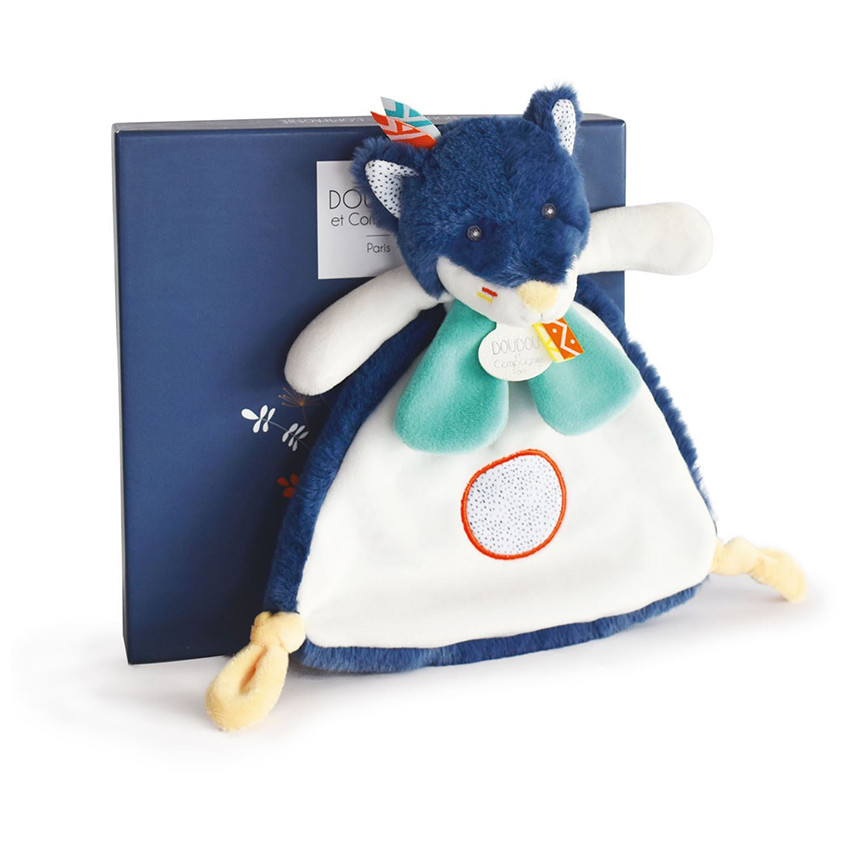 Doudou Loup Tiwipi - Bleu Main Doudou Loup Tiwipi - Bleu