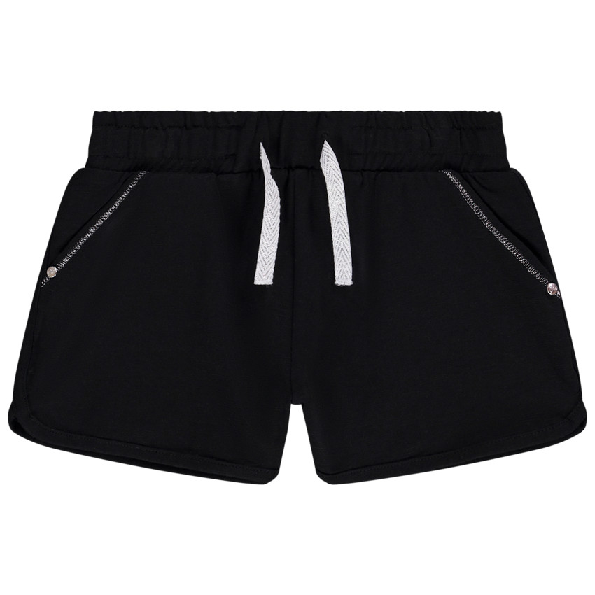 Short en jersey uni pour fille - Noir