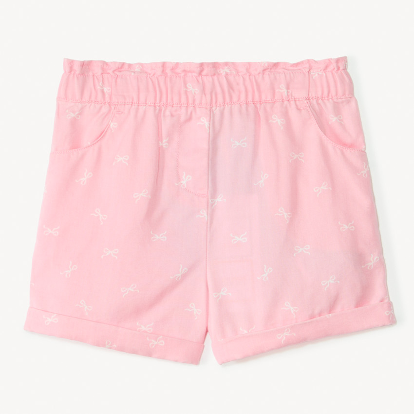 Short en sergé imprimé fantaisie pour bébé fille