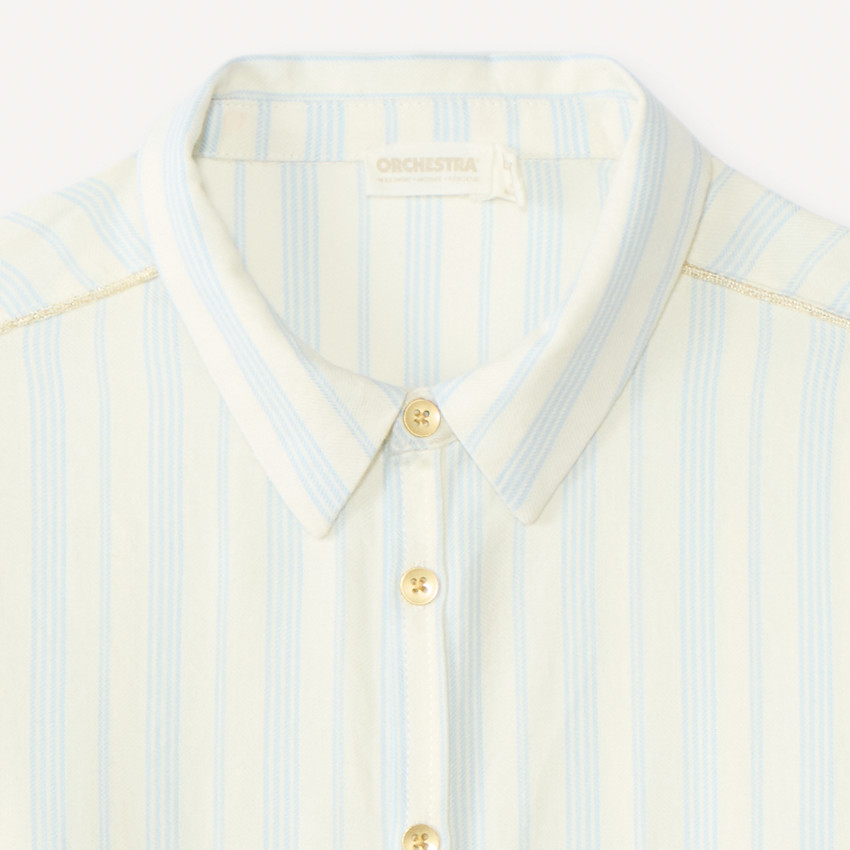 Chemise fille à manches longues à rayures 