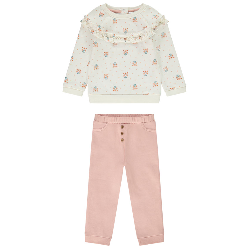 Ensemble 2 pièces imprimé fantaisie pour bébé fille 