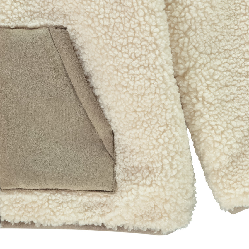 Veste en sherpa bouclettes et poches suédine pour garçon 