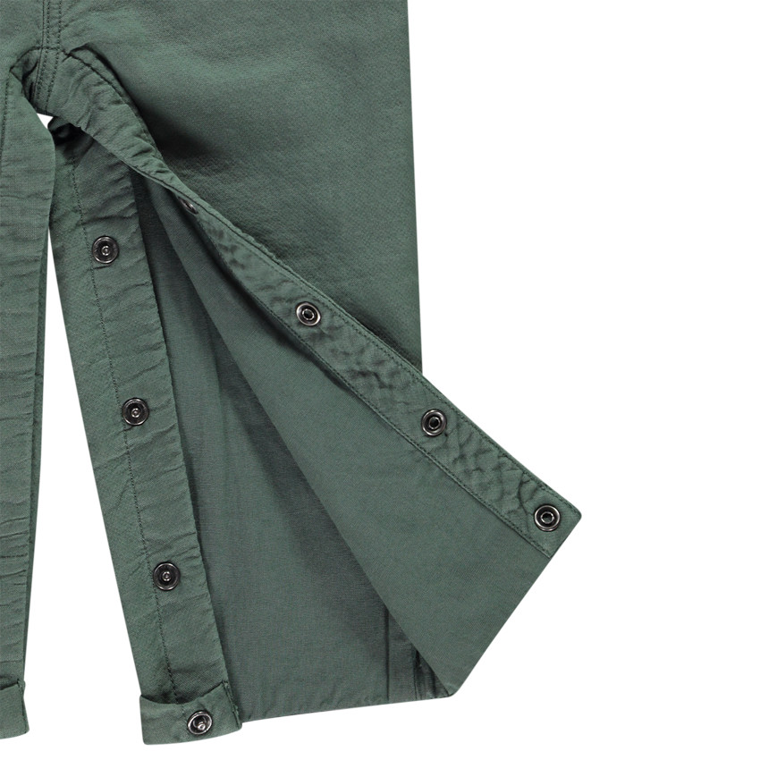 Salopette longue en toile avec volcan brodé pour bébé garçon 