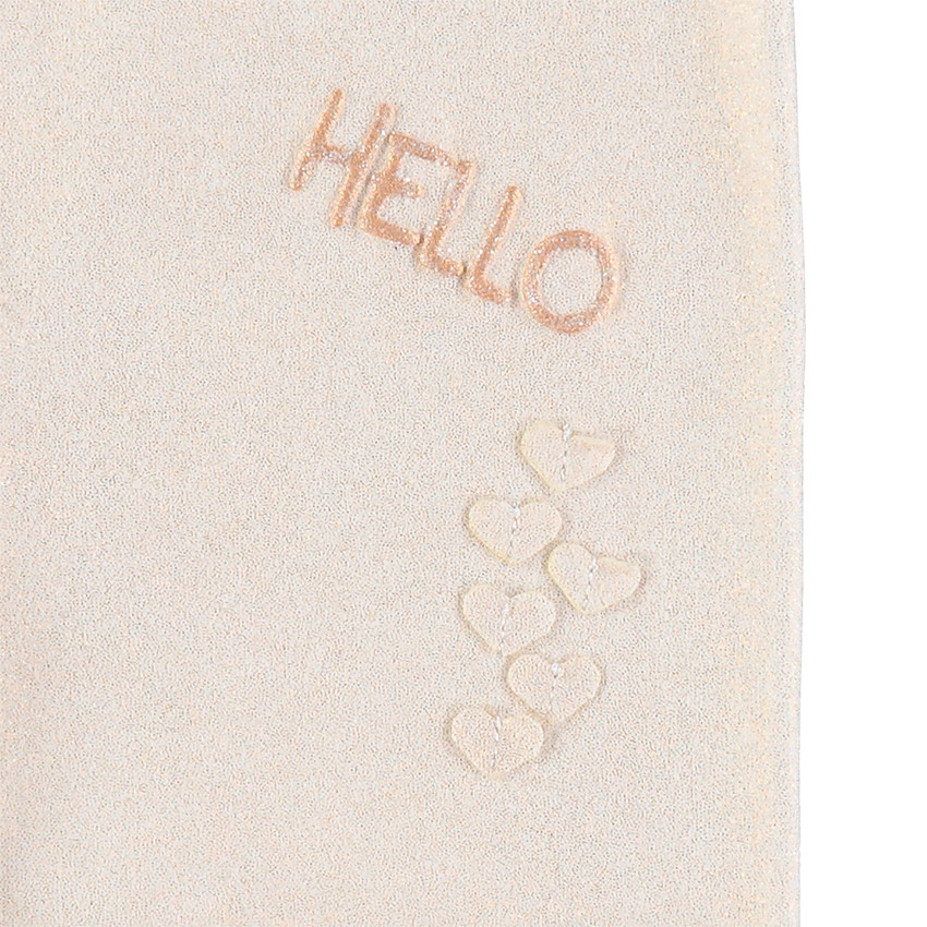 Legging irisé avec coeurs ton sur ton en relief 