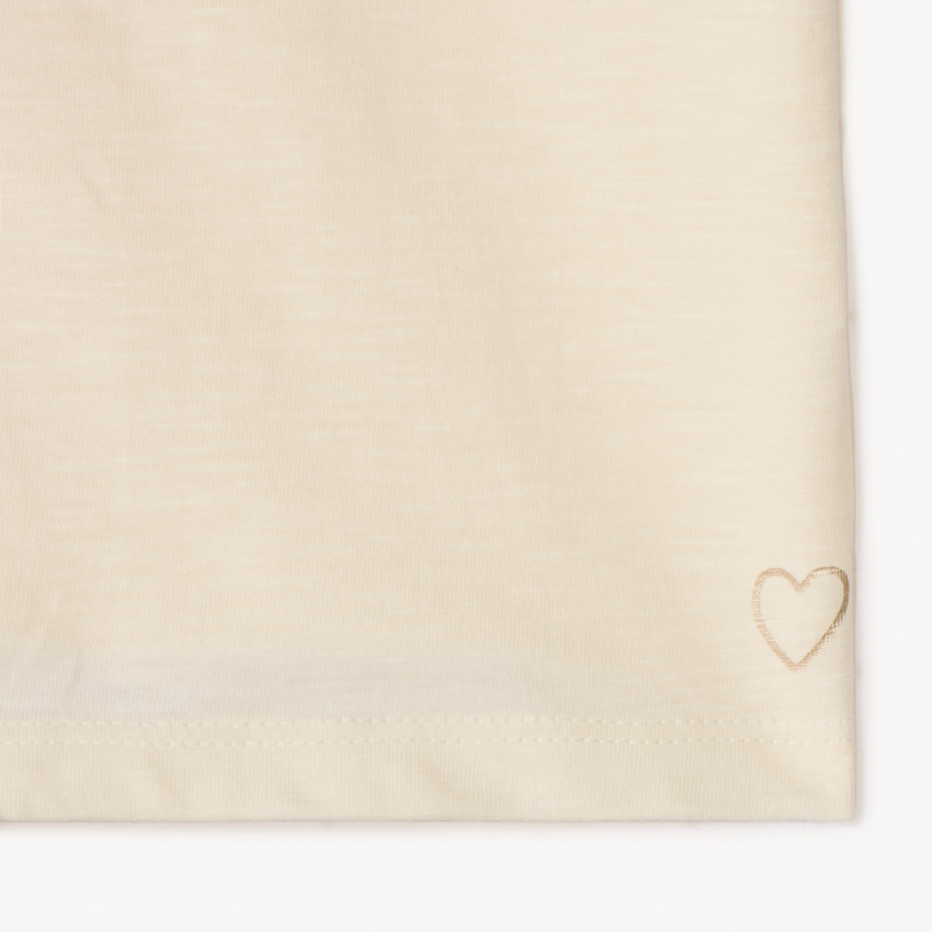 Lot de 3 t-shirts manches courtes print cœur pour fille 