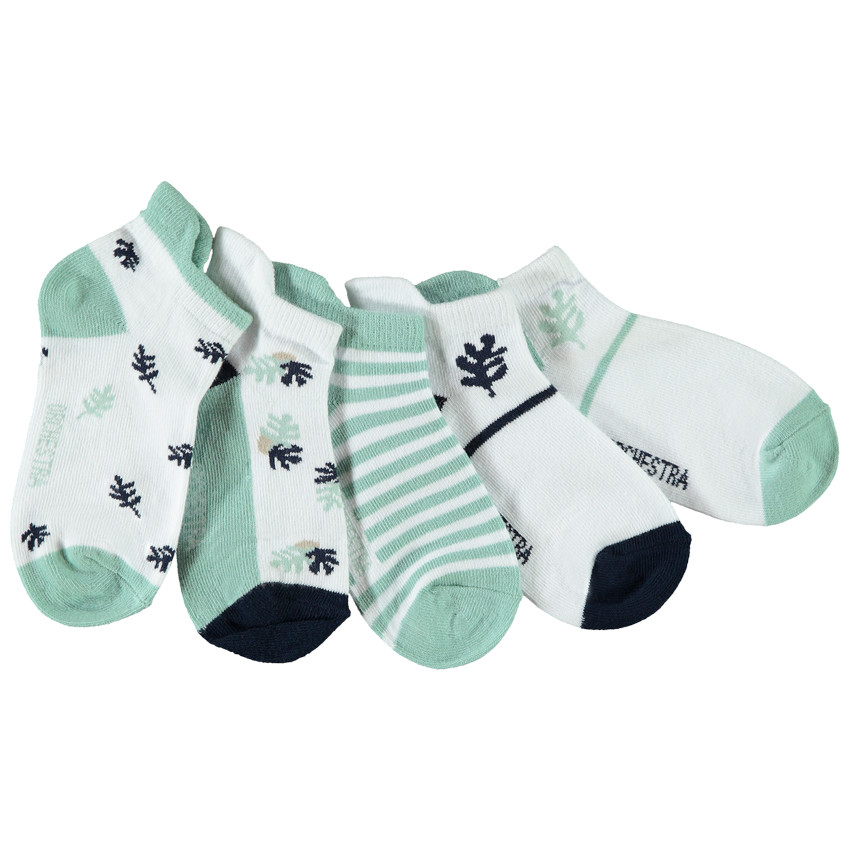 Lot de 5 paires de chaussettes courtes à languettes pour garçon 