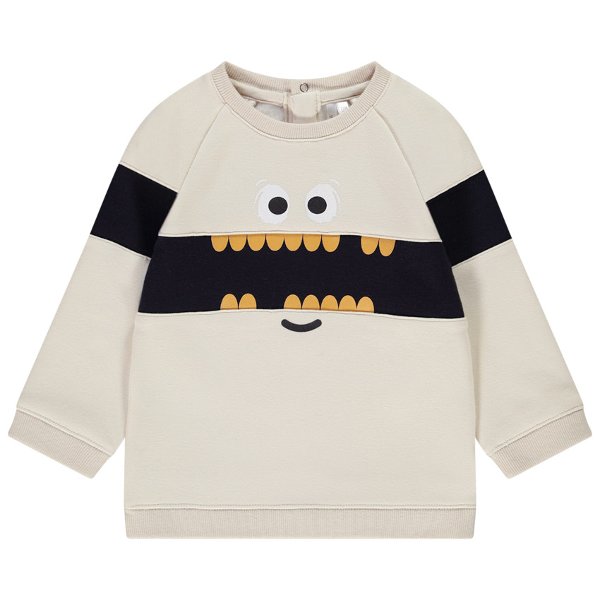 Sweat en molleton contrecollé print ludique pour bébé garçon 