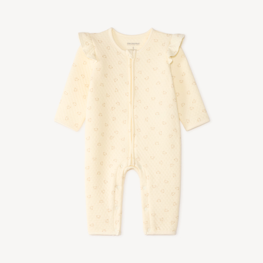 Combinaison en maille fantaisie imprimé ourson pour bébé fille