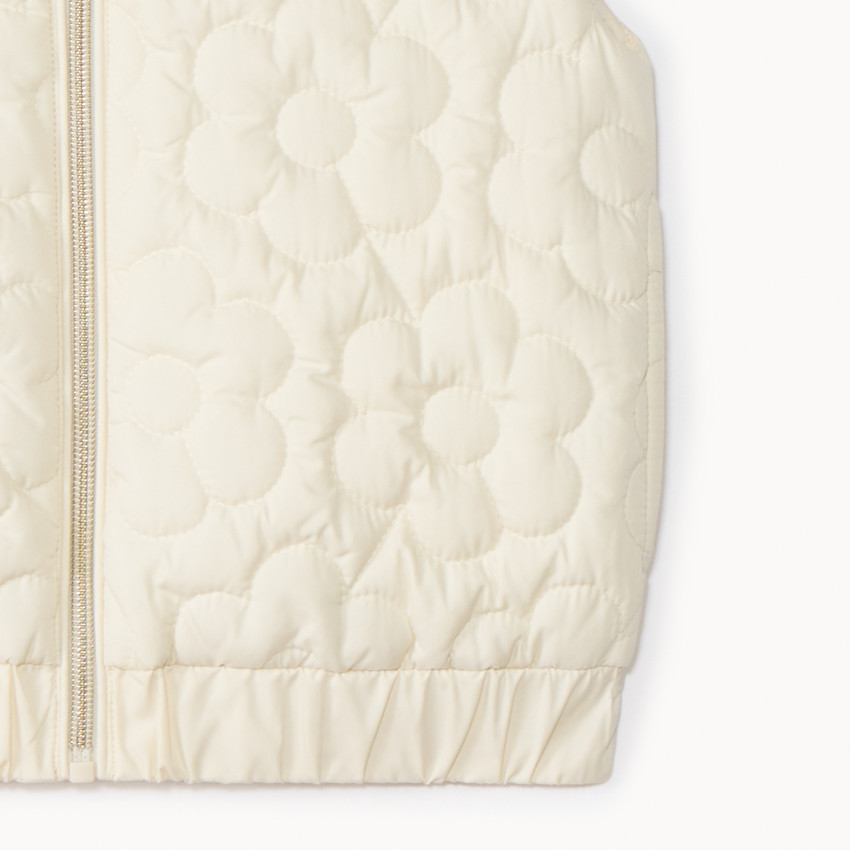 Doudoune sans manches matelassée fleurs pour fille 