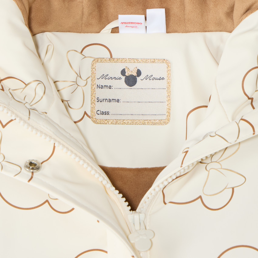 Parka fille imprimée Minnie Disney à capuche ludique 