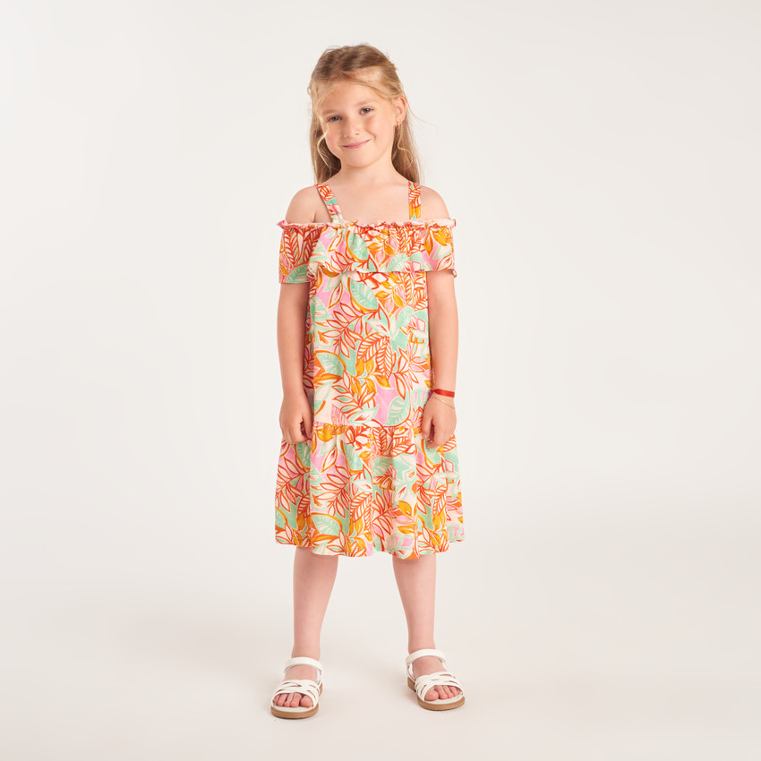 Robe à bretelles imprimée fantaisie pour fille