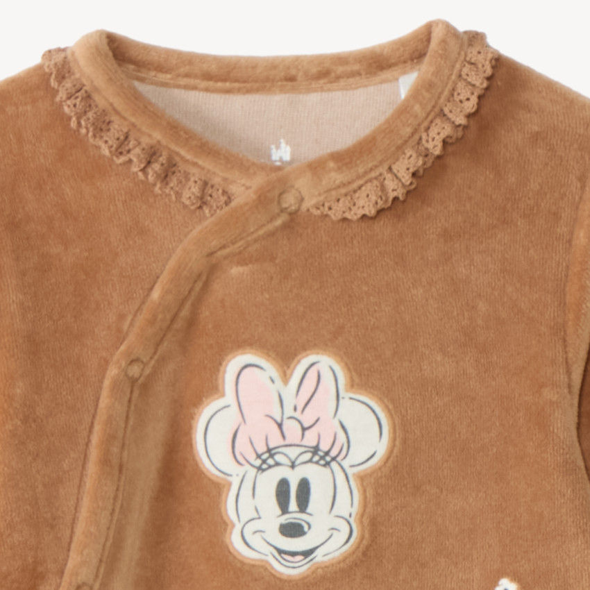 Dors-bien velours bébé Minnie Disney à fleurs 
