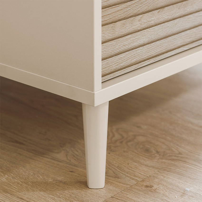 Commode 3 tiroirs 95 x 93 x 57 cm Cashmere Beige/Chêne Groovy 