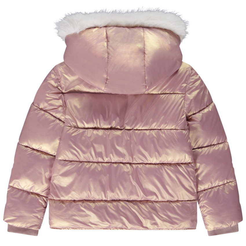 Doudoune en toile brillante doublure microsherpa pour fille 
