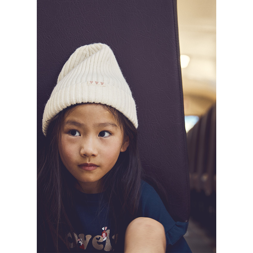 Bonnet côtelé uni pour fille 
