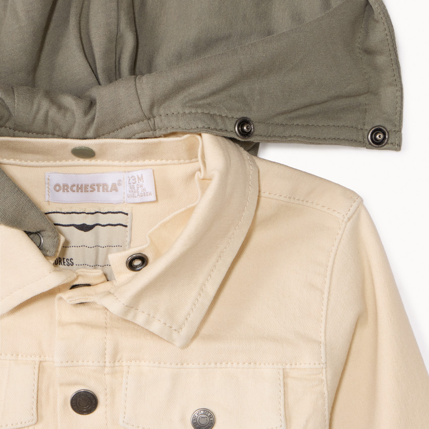 Veste en jean à capuche amovible pour bébé garçon 