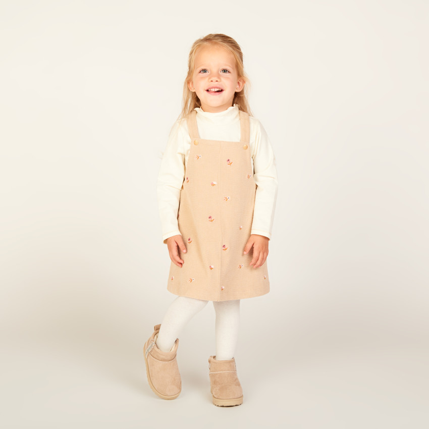 Ensemble 2 pièces avec robe salopette pour bébé fille