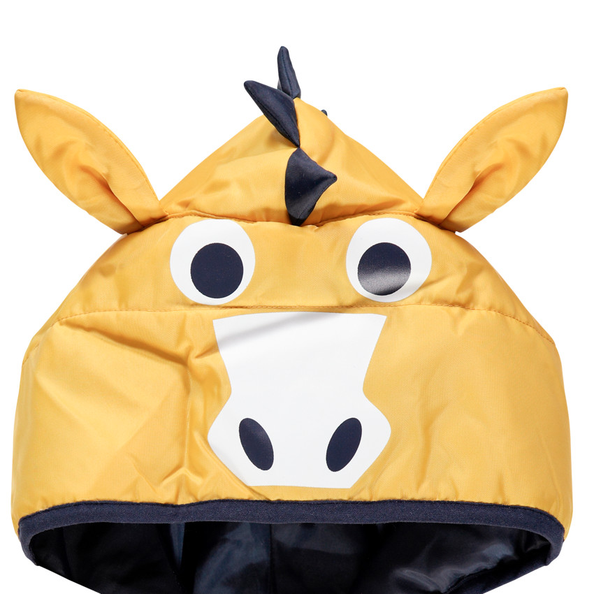 Doudoune sans manches à capuche fantaisie et imprimé cheval 