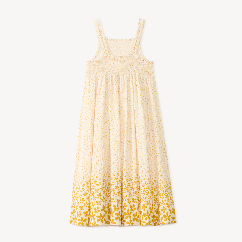 Robe longue smockée à bretelles imprimé fleurs pour fille 