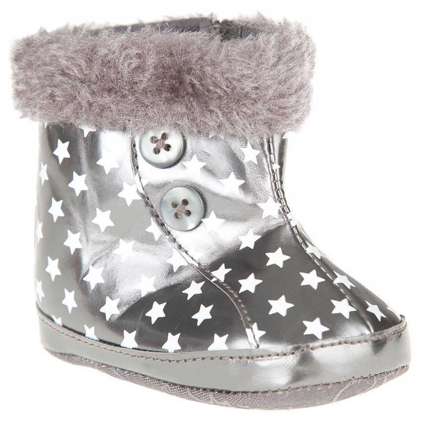 Bottines imprimé étoiles avec fausse fourrure 
