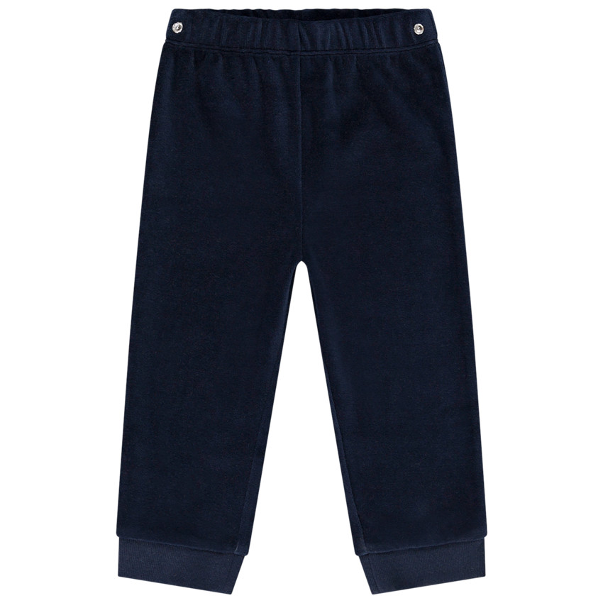 Pyjama 2 pièces en velours patch brodé ours pour bébé garçon 