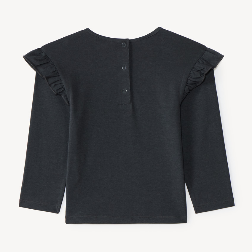 T-shirt manches longues bébé fille broderie fantaisie 