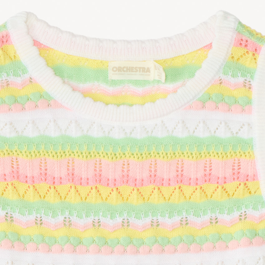 Débardeur en maille tricotée fantaisie pour fille 