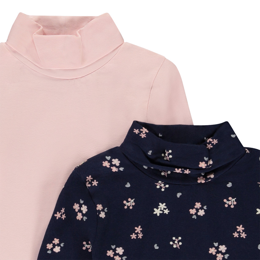 Lot de 2 sous-pulls à col roulé pour fille 