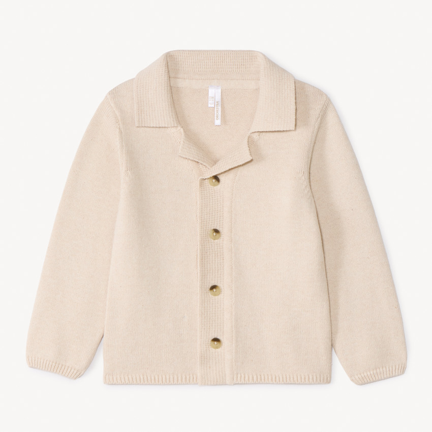 Gilet manches longues en tricot col tailleur pour bébé garçon 