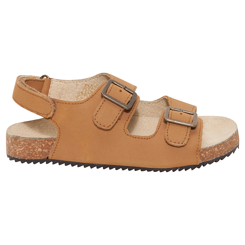 Nu pieds en cuir camel avec boucles métal du 29 au 35  