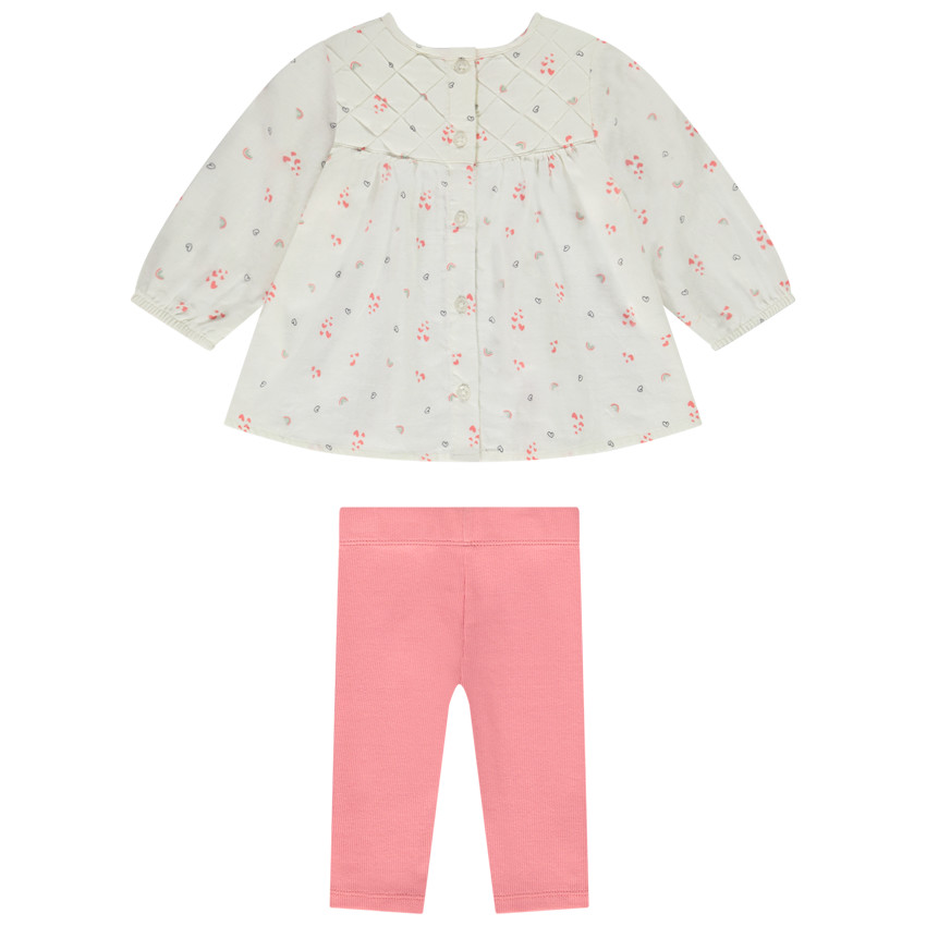 Ensemble 2 pièces imprimé fantaisie en coton pour bébé fille 