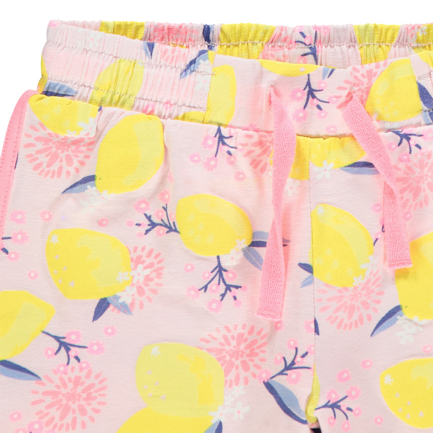 Short en jersey pour fille imprimé à taille élastiquée 