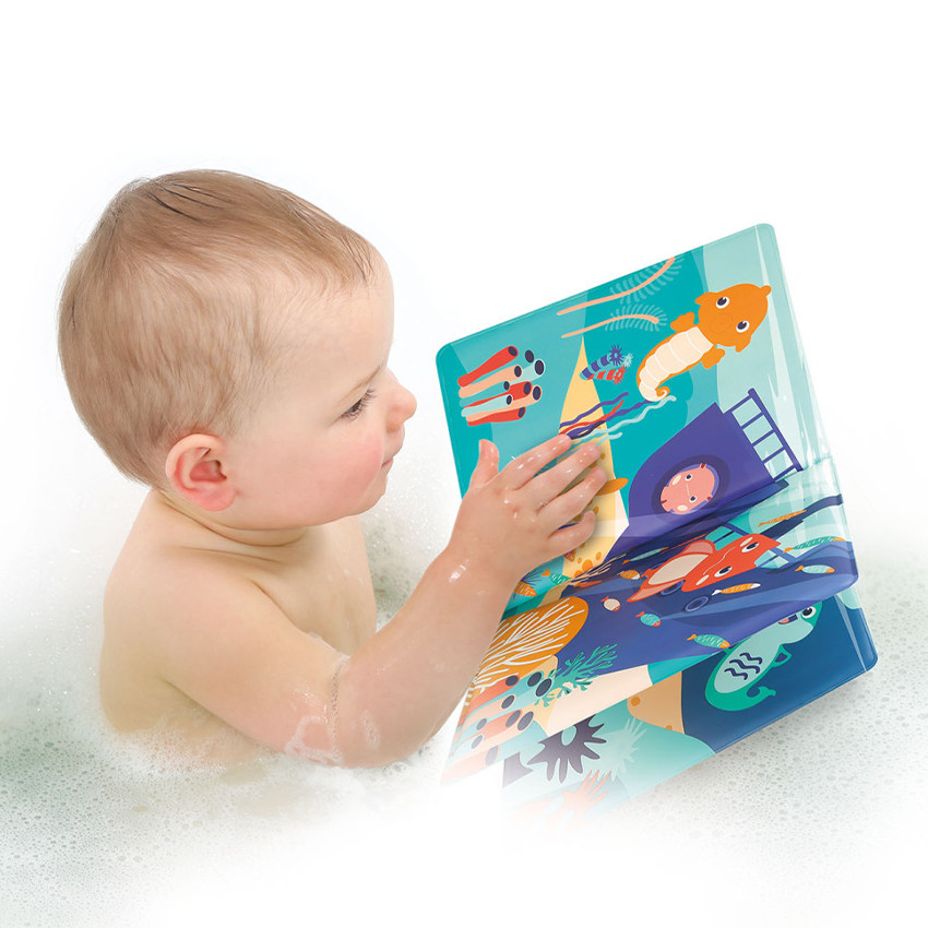 Livre de bain avec ses 5 marionnettes d'animaux marins - Bleu (Ludi) - Image 1