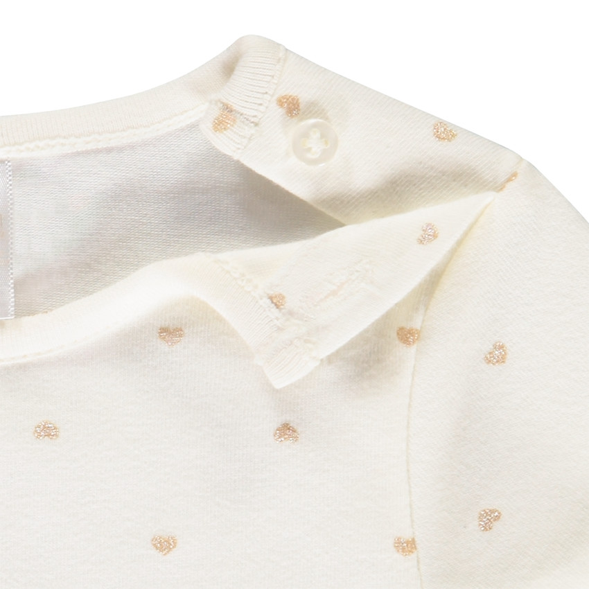 Ensemble body fantaisie + barboteuse salopette unie pour bébé fille 